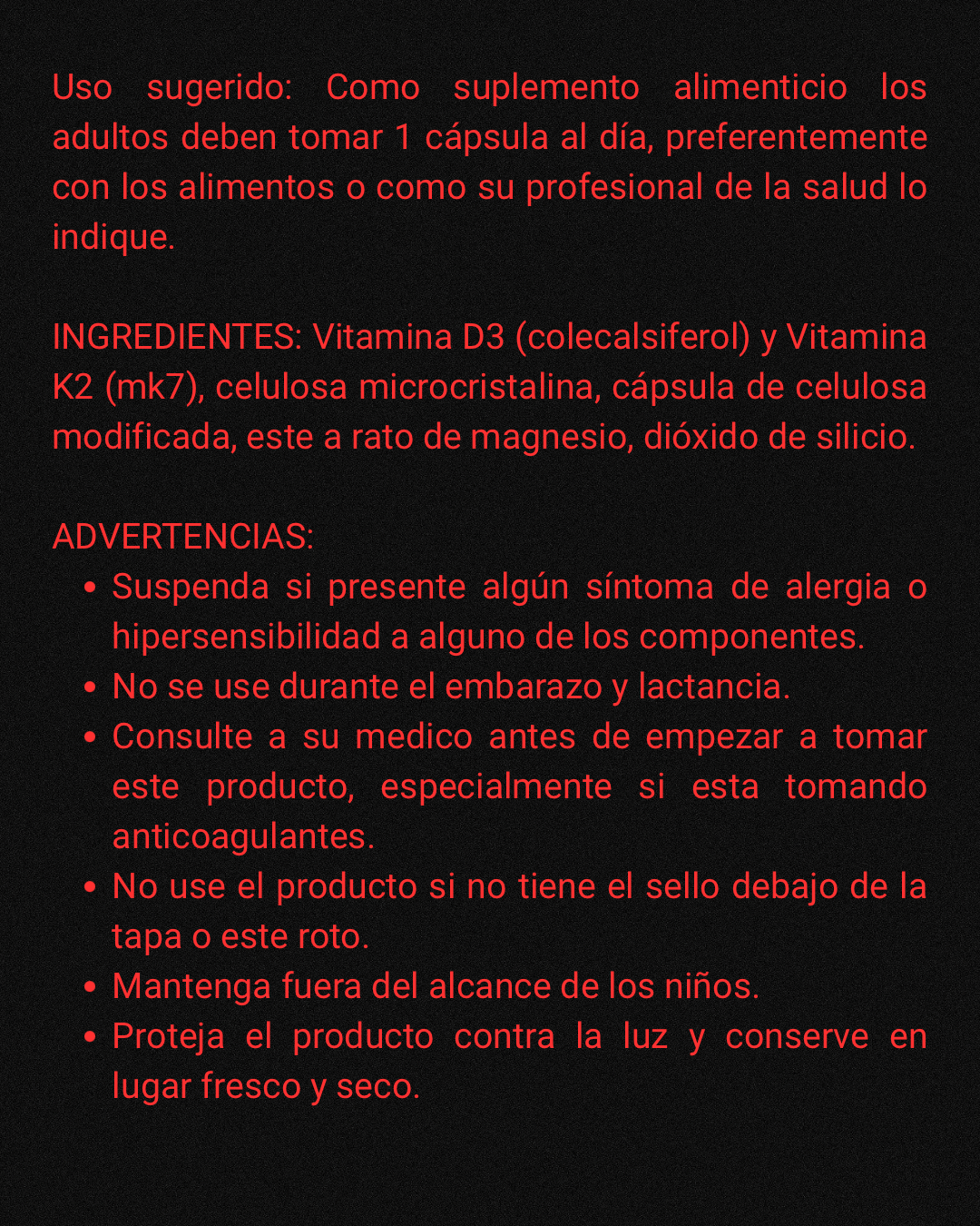 Vitamina D3 + K2 | Huesos fuertes e inmunidad total